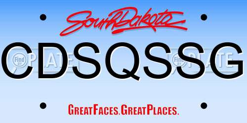CDSQSSG South Dakota License Plate