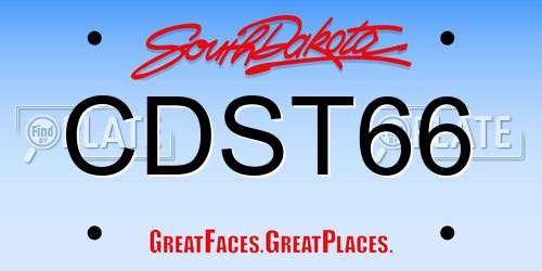 CDST66 South Dakota License Plate