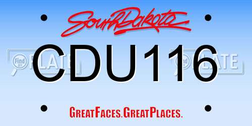 CDU116 South Dakota License Plate