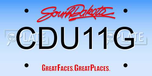 CDU11G South Dakota License Plate