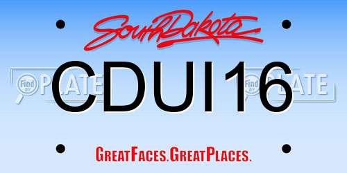 CDUI16 South Dakota License Plate