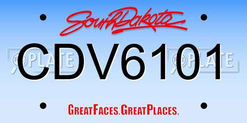 CDV6101 South Dakota License Plate
