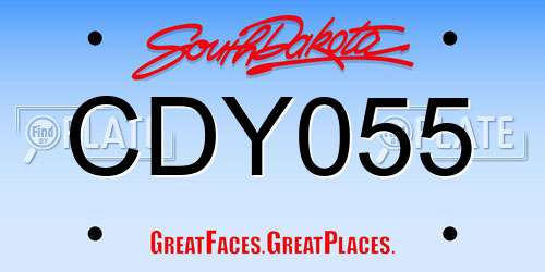 CDY055 South Dakota License Plate
