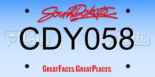 CDY058 South Dakota License Plate