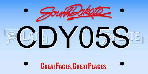 CDY05S South Dakota License Plate