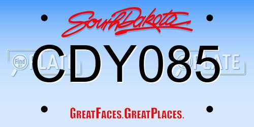 CDY085 South Dakota License Plate