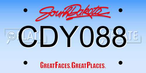 CDY088 South Dakota License Plate