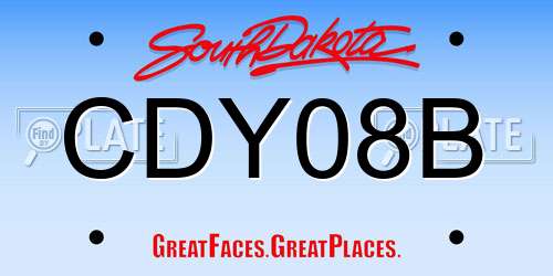 CDY08B South Dakota License Plate
