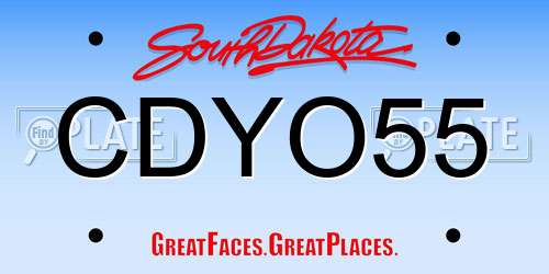 CDYO55 South Dakota License Plate