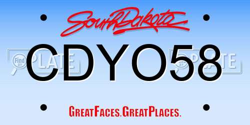 CDYO58 South Dakota License Plate