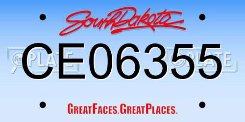 CE06355 South Dakota License Plate