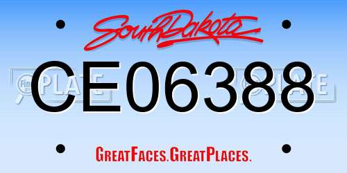 CE06388 South Dakota License Plate