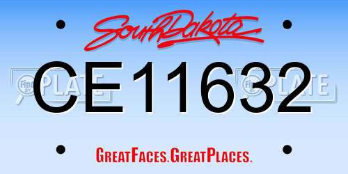CE11632 South Dakota License Plate