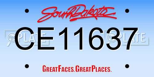 CE11637 South Dakota License Plate
