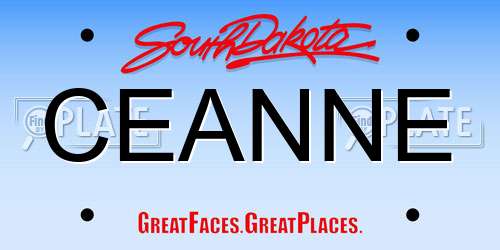 CEANNE South Dakota License Plate