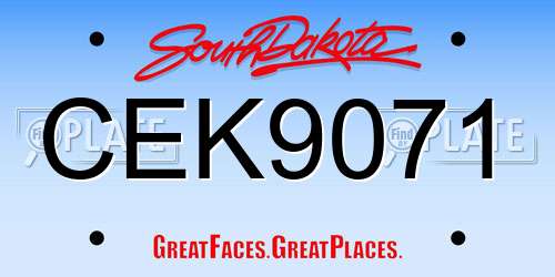 CEK9071 South Dakota License Plate