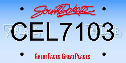 CEL7103 South Dakota License Plate