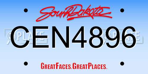 CEN4896 South Dakota License Plate