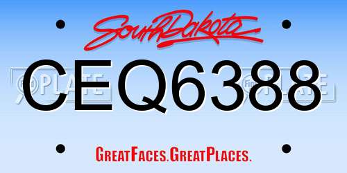 CEQ6388 South Dakota License Plate