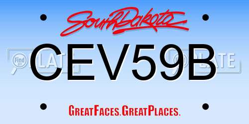 CEV59B South Dakota License Plate