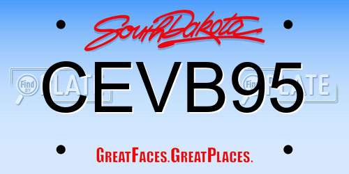 CEVB95 South Dakota License Plate