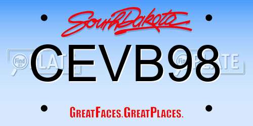 CEVB98 South Dakota License Plate