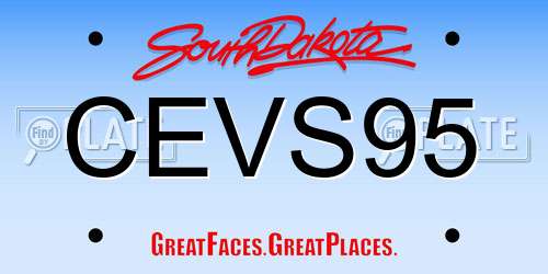 CEVS95 South Dakota License Plate