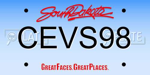 CEVS98 South Dakota License Plate