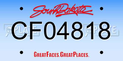 CF04818 South Dakota License Plate