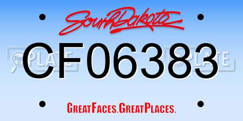 CF06383 South Dakota License Plate