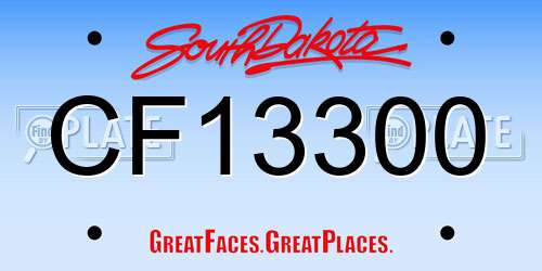 CF13300 South Dakota License Plate
