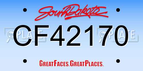 CF42170 South Dakota License Plate