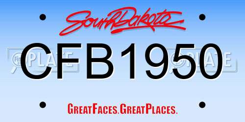 CFB1950 South Dakota License Plate