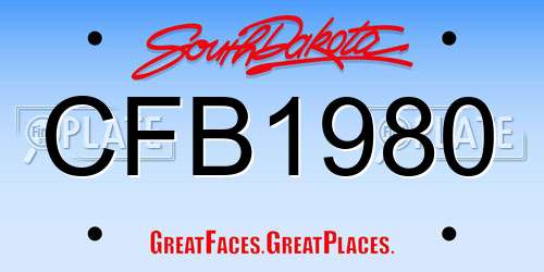 CFB1980 South Dakota License Plate