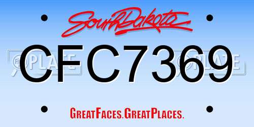 CFC7369 South Dakota License Plate