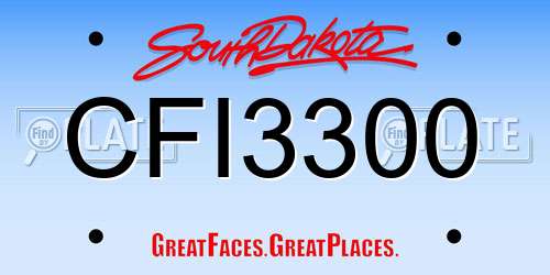CFI3300 South Dakota License Plate