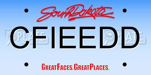 CFIEEDD South Dakota License Plate