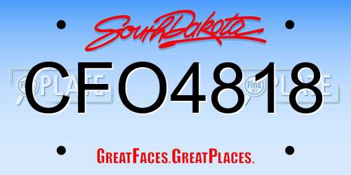 CFO4818 South Dakota License Plate
