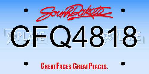 CFQ4818 South Dakota License Plate