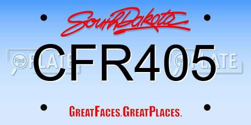 CFR405 South Dakota License Plate