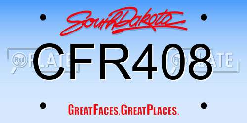 CFR408 South Dakota License Plate