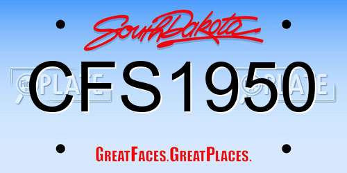 CFS1950 South Dakota License Plate