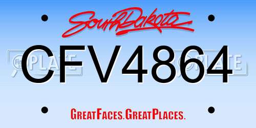 CFV4864 South Dakota License Plate