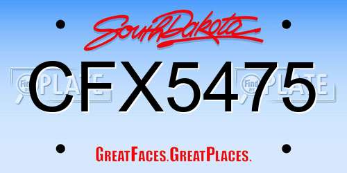 CFX5475 South Dakota License Plate