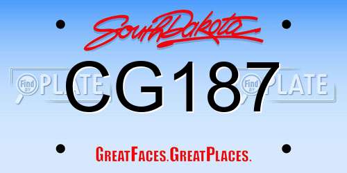 CG187 South Dakota License Plate