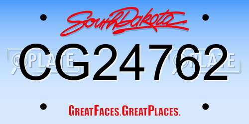 CG24762 South Dakota License Plate