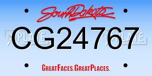 CG24767 South Dakota License Plate
