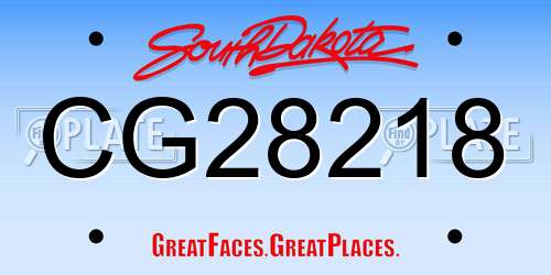 CG28218 South Dakota License Plate
