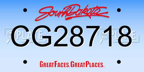 CG28718 South Dakota License Plate