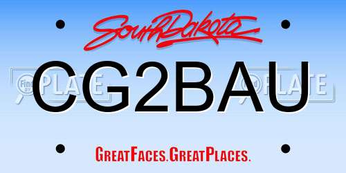 CG2BAU South Dakota License Plate
